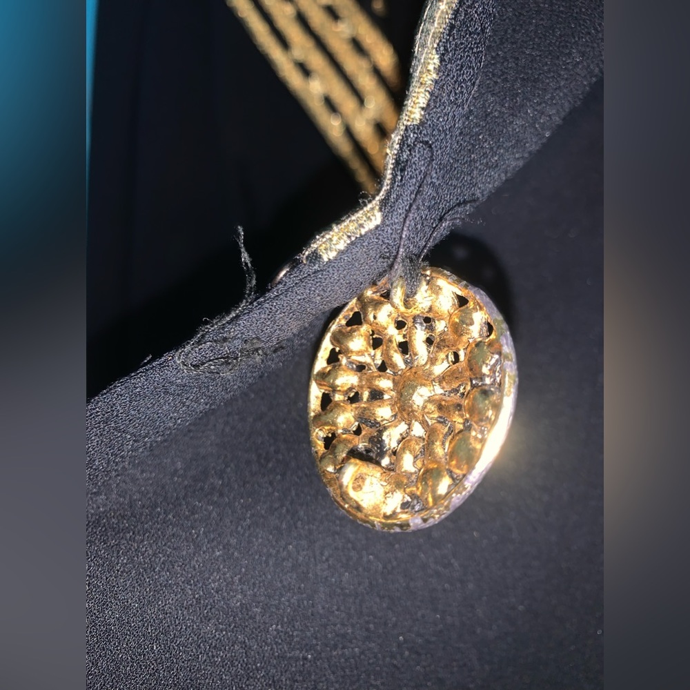 VINTAGE BLACK/GOLD POLKA DOT BLAZER JACKET - Picture 6 of 10